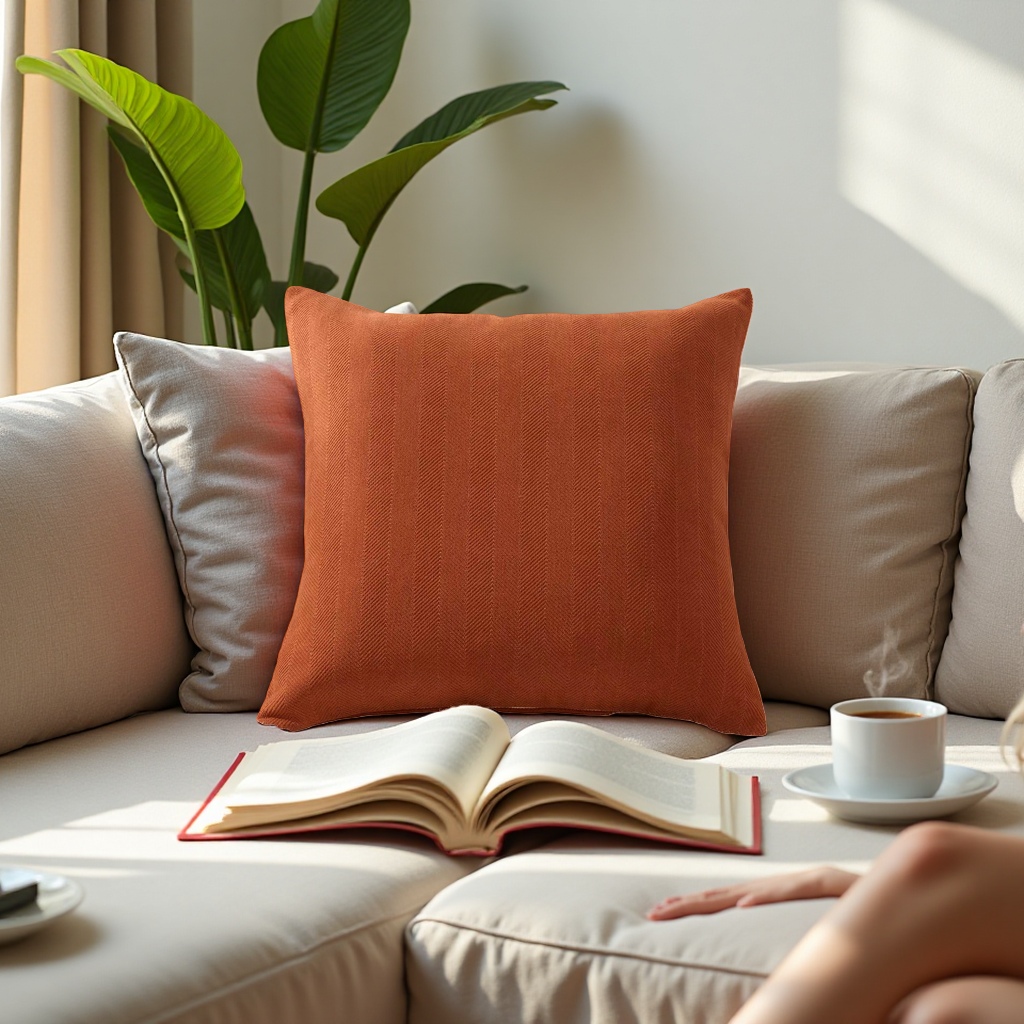 2026 New orange striped large throw pillow, comfortable, breathable and soft home furnishing custom cushion details Picture