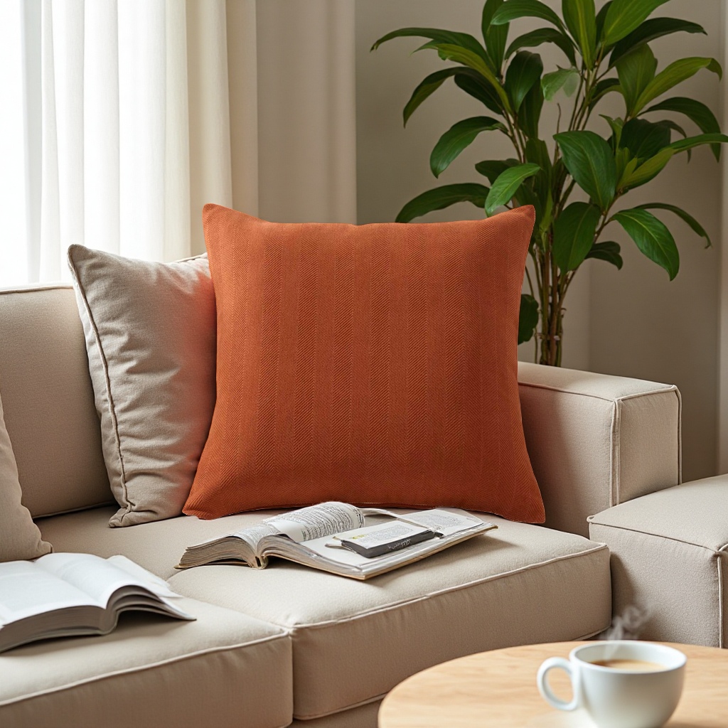 2026 New orange striped large throw pillow, comfortable, breathable and soft home furnishing custom cushion