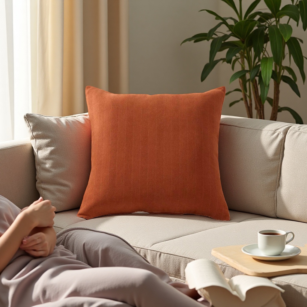 2026 New orange striped large throw pillow, comfortable, breathable and soft home furnishing custom cushion Application Scenario