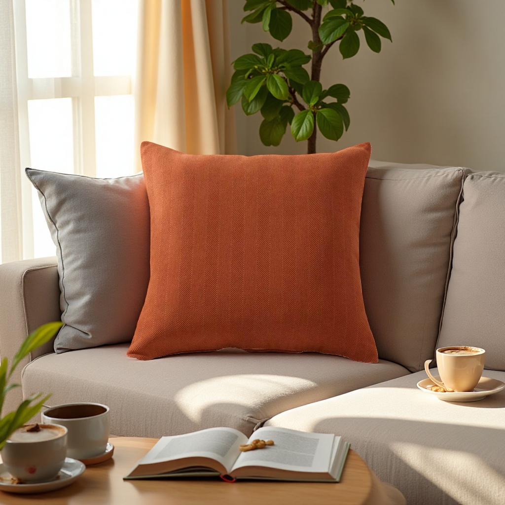 2026 New orange striped large throw pillow, comfortable, breathable and soft home furnishing custom cushion Specification image