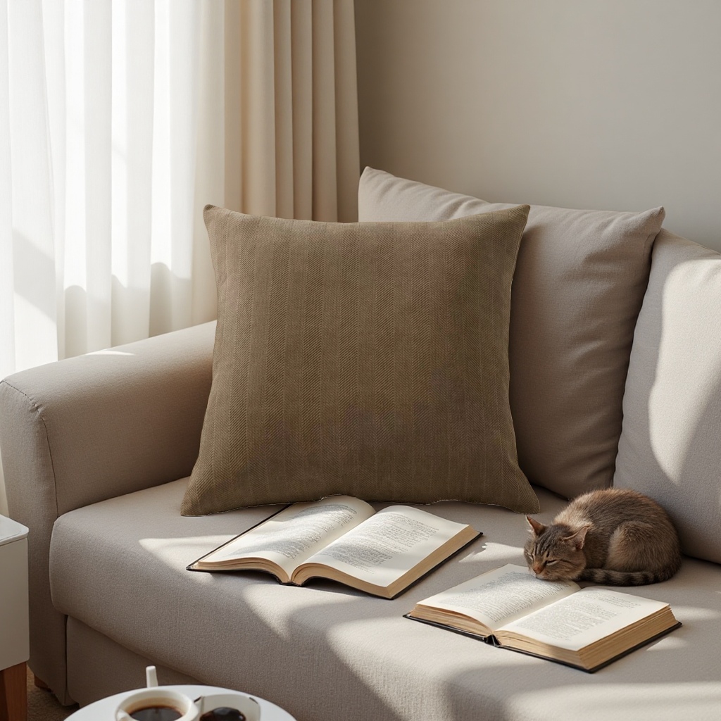 2026 Home decoration Luxurious olive green striped cushion Simple and comfortable Home decoration seat cushion Soft cushion cushion cushions details Picture