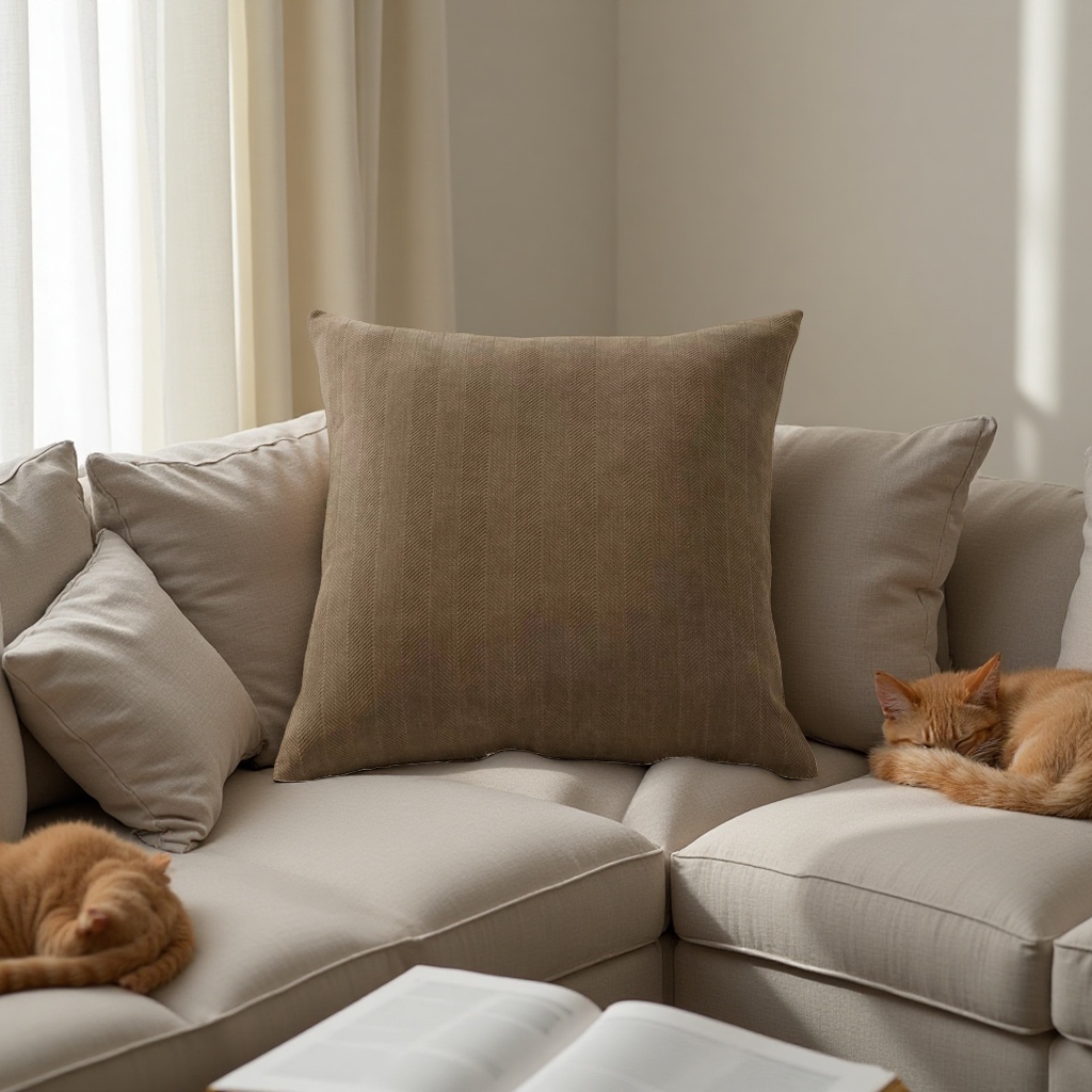 2026 Home decoration Luxurious olive green striped cushion Simple and comfortable Home decoration seat cushion Soft cushion cushion cushions Specification image