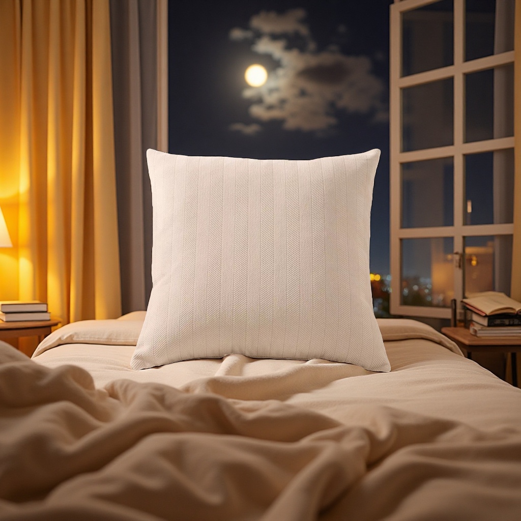 2026 Low-key luxury beige striped throw pillow, comfortable, breathable, soft and soft home decoration cushion, comfortable throw pillow Specification image