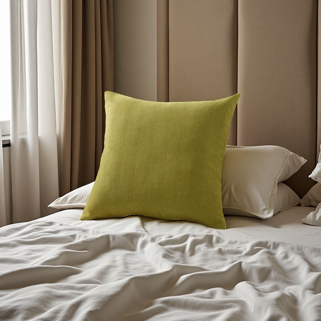 2026 New bright green natural pillow, 42*42cm, soft and comfortable home decoration, sleep aid cushion pillow