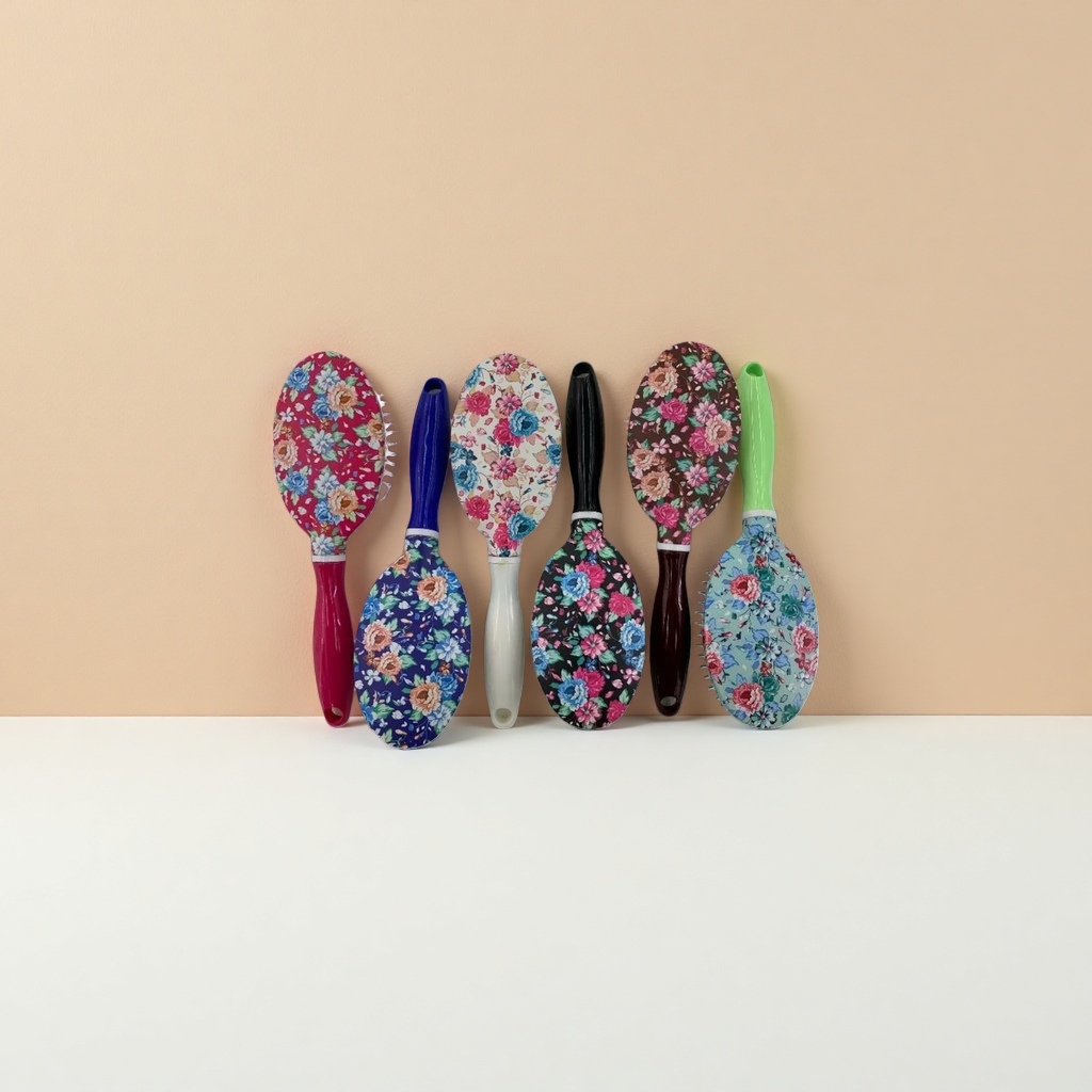 The main body of the colorful floral pattern comb has a unique design. The anti-static comb smooths the hair smoothly details Picture