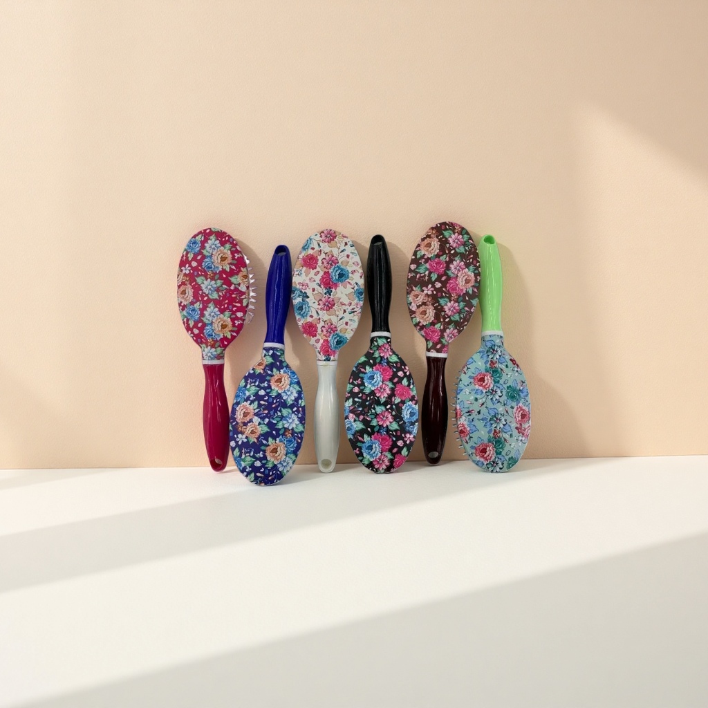 The main body of the colorful floral pattern comb has a unique design. The anti-static comb smooths the hair smoothly Specification image