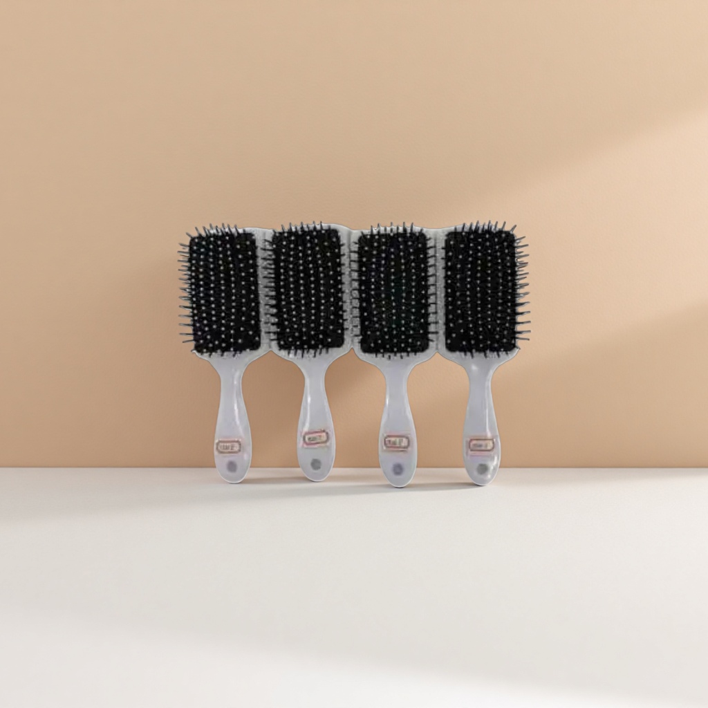 Four combs with black teeth and white handles Application Scenario