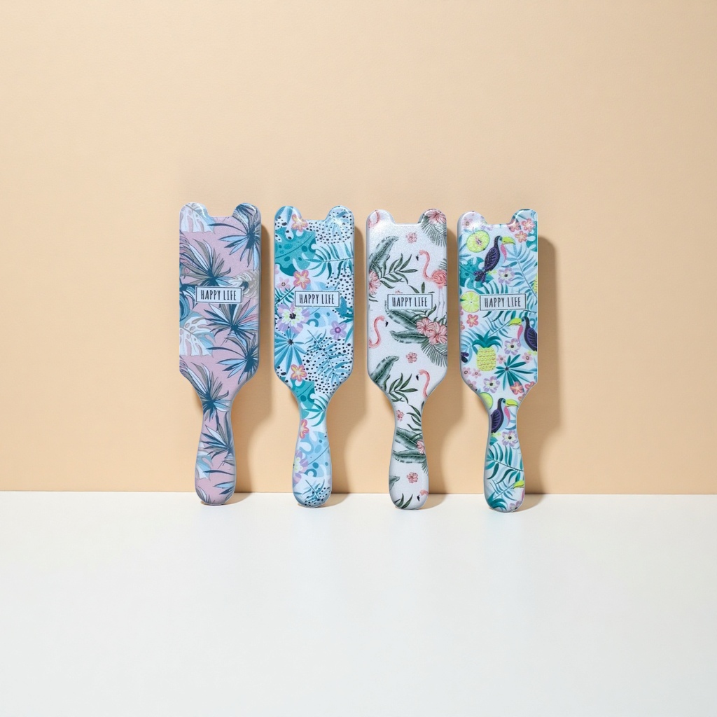 Tropical floral pattern comb anti-static smooth hair care comb details Picture