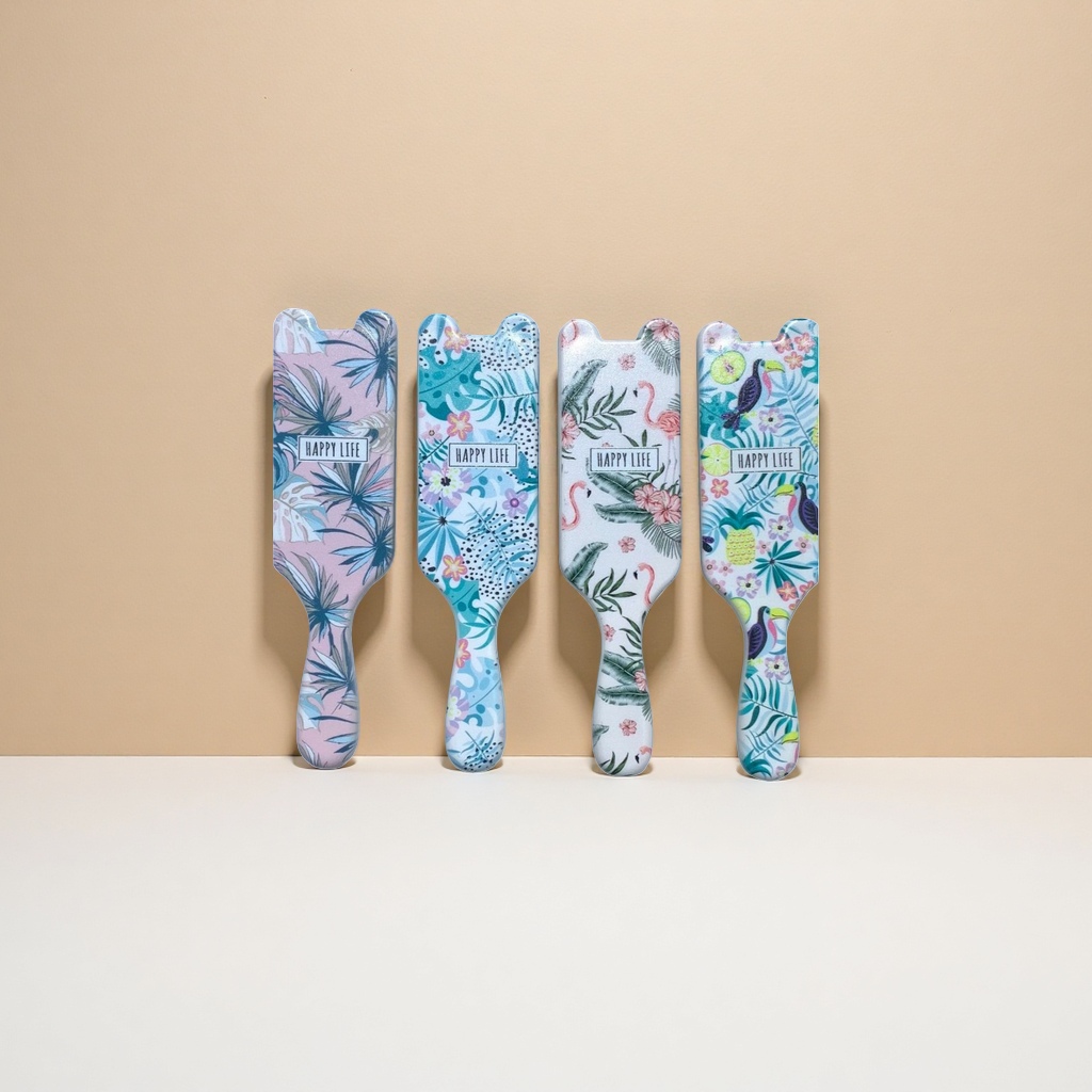 Tropical floral pattern comb anti-static smooth hair care comb Specification image