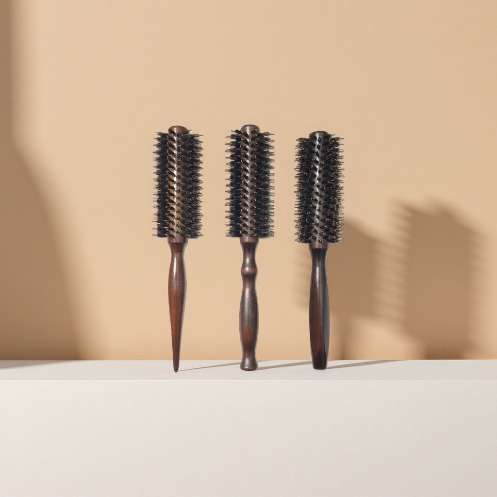 Wooden curling comb, natural massage hair care and styling comb, smooth hair texture and prevent tangling Specification image