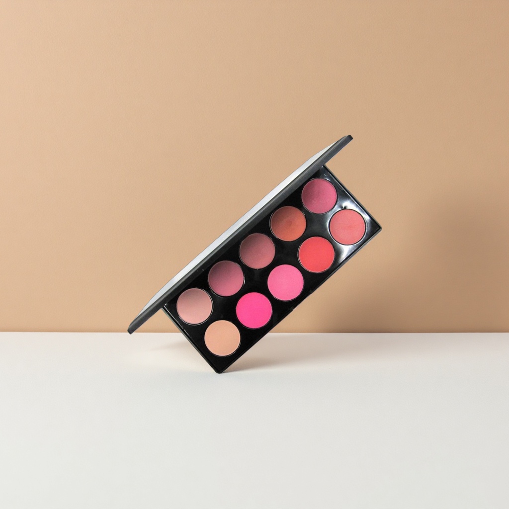 Makeup and lipstick palette set of 12 colors, fine and long-lasting powder without smudge