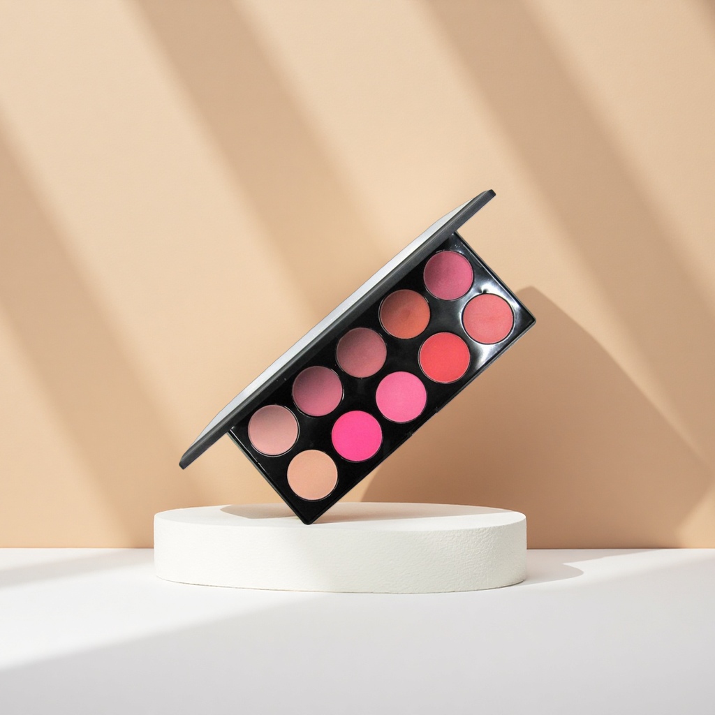 Makeup and lipstick palette set of 12 colors, fine and long-lasting powder without smudge Specification image