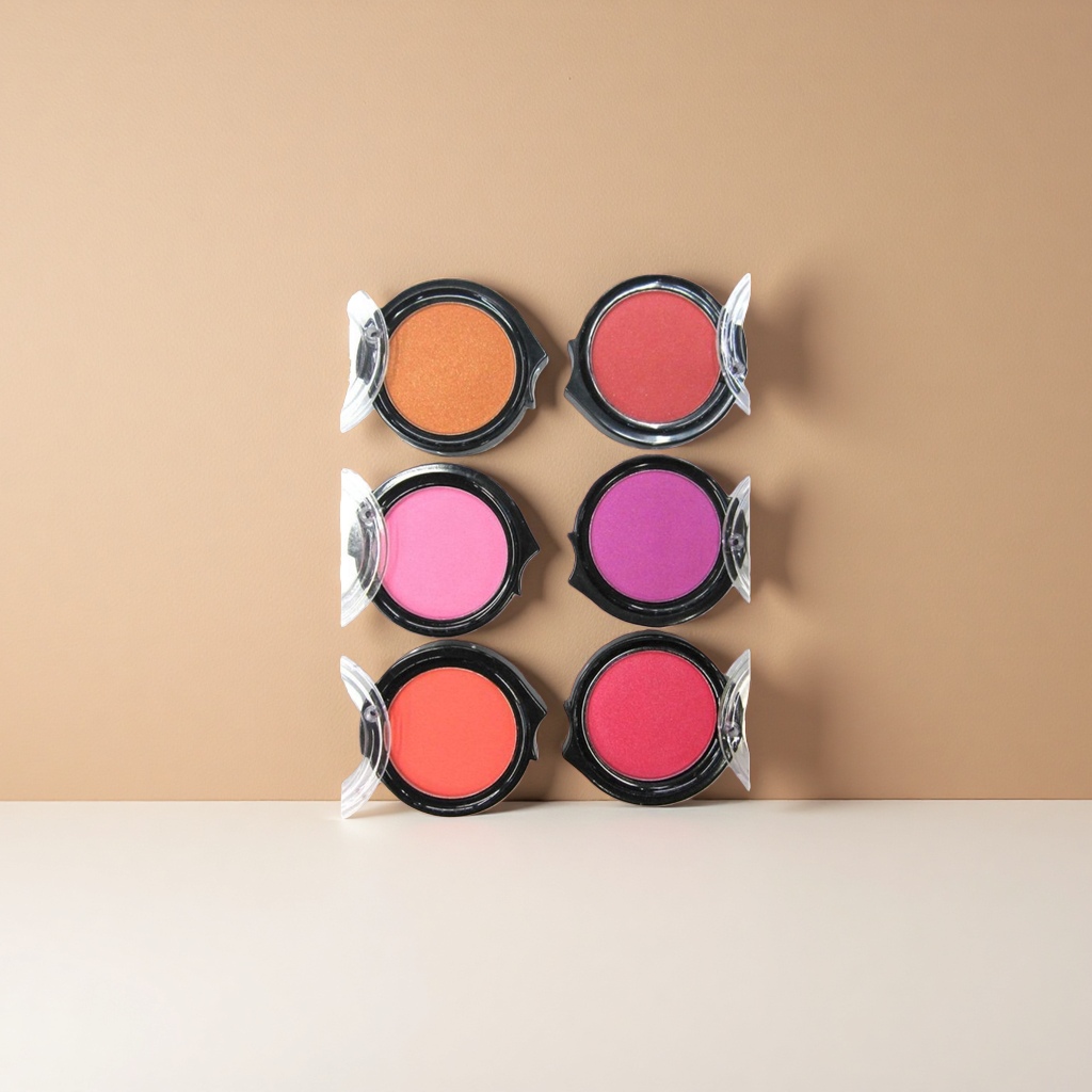 The colorful blush palette features six different shades of blush products Application Scenario