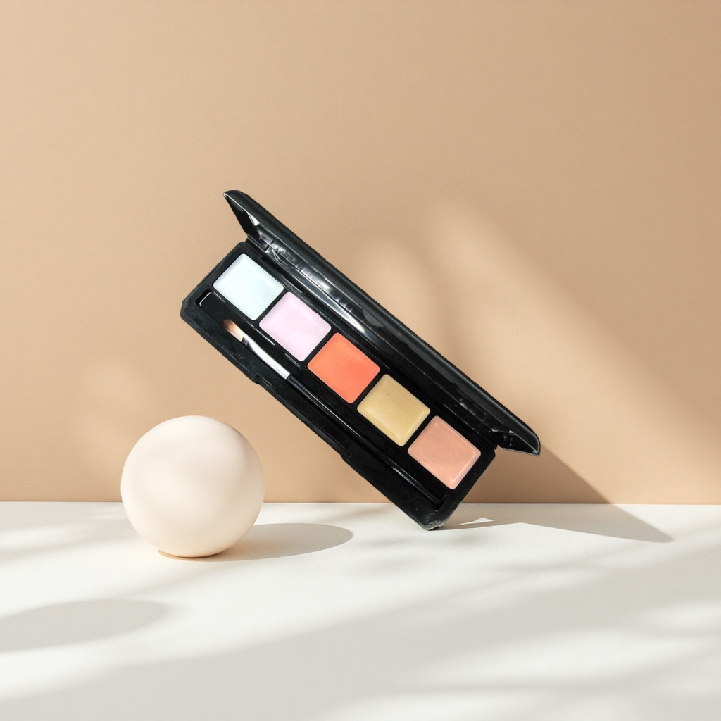 Concealer palette: Concealer corrects blemishes, Foundation covers acne marks
