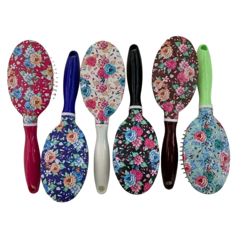 The main body of the colorful floral pattern comb has a unique design. The anti-static comb smooths the hair smoothly Item Picture