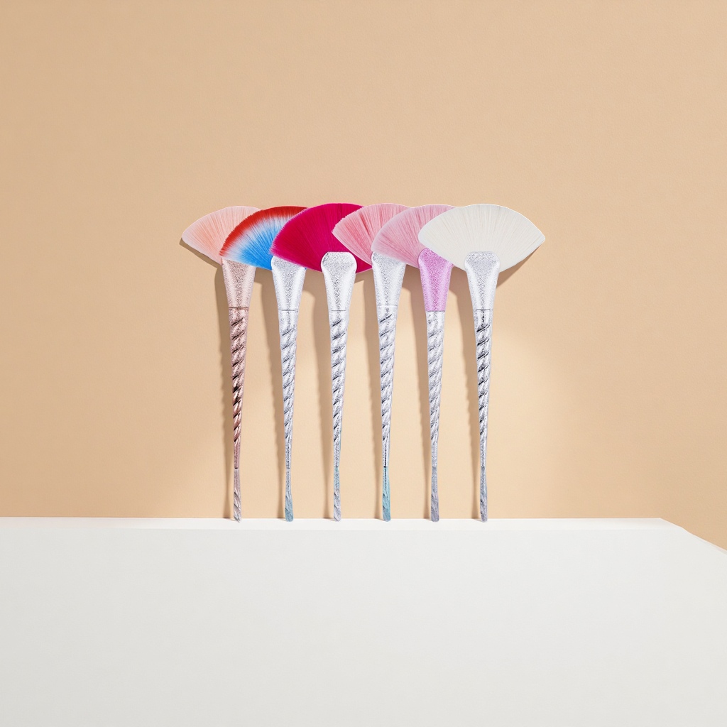 Colorful fan-shaped makeup brush set, professional beauty tools, exquisite brush heads, soft and fluffy, multi-functional makeup brushes Specification image