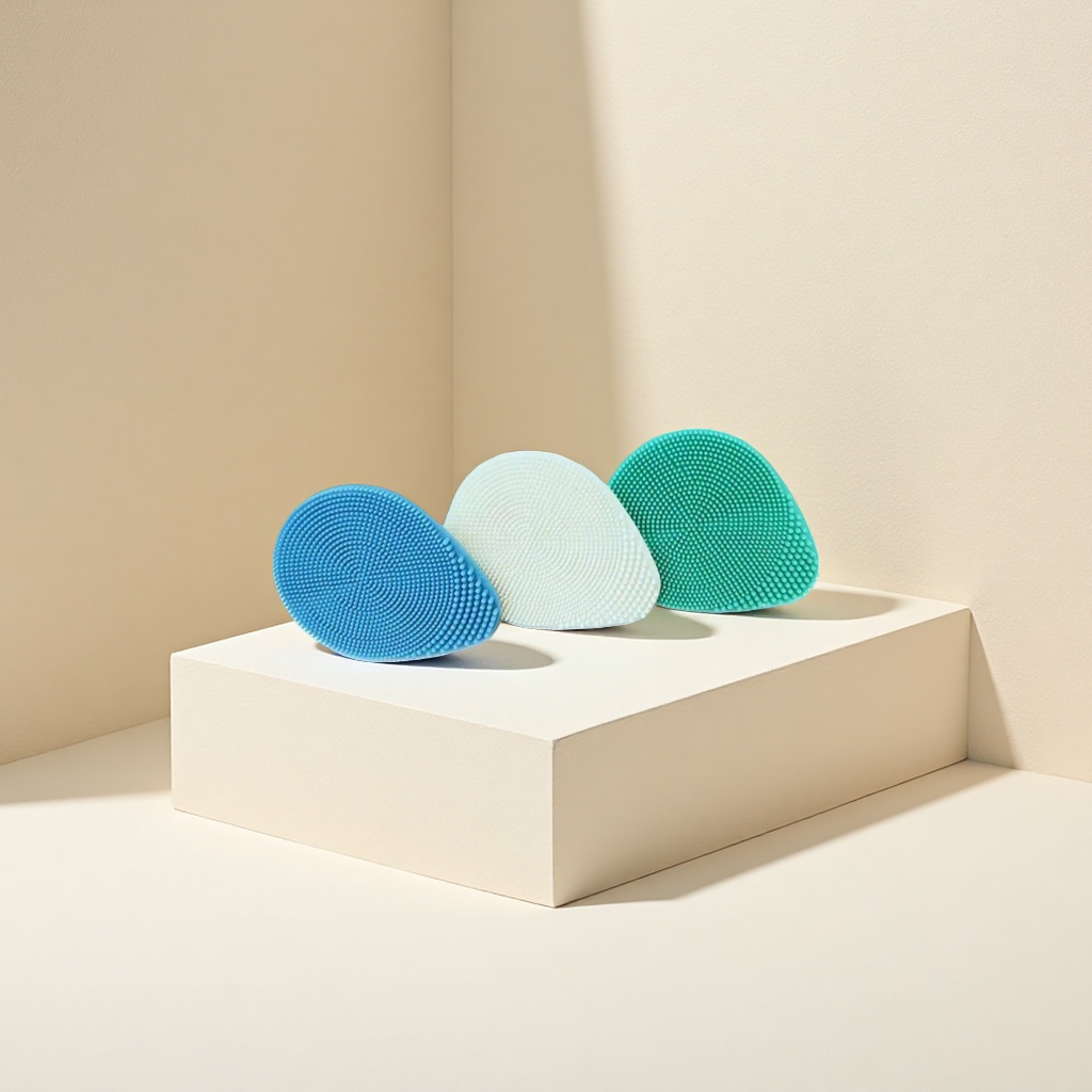 Azul blanco verde silicona limpiador suave limpieza exfoliante suave no daña la piel Specification image