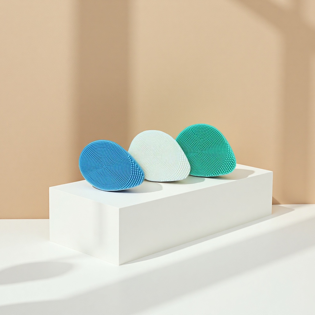 Azul blanco verde silicona limpiador suave limpieza exfoliante suave no daña la piel