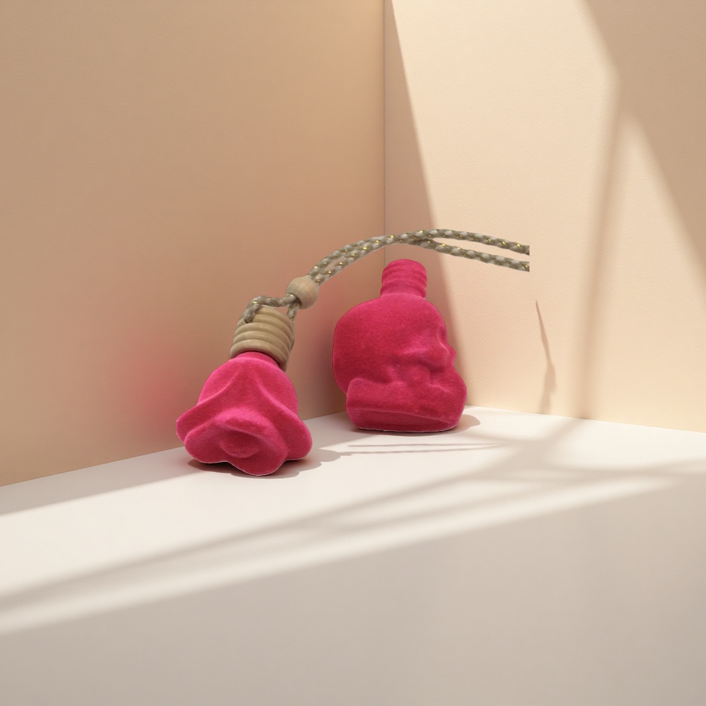 Pink velvet material car incense pendant car accessories details Picture