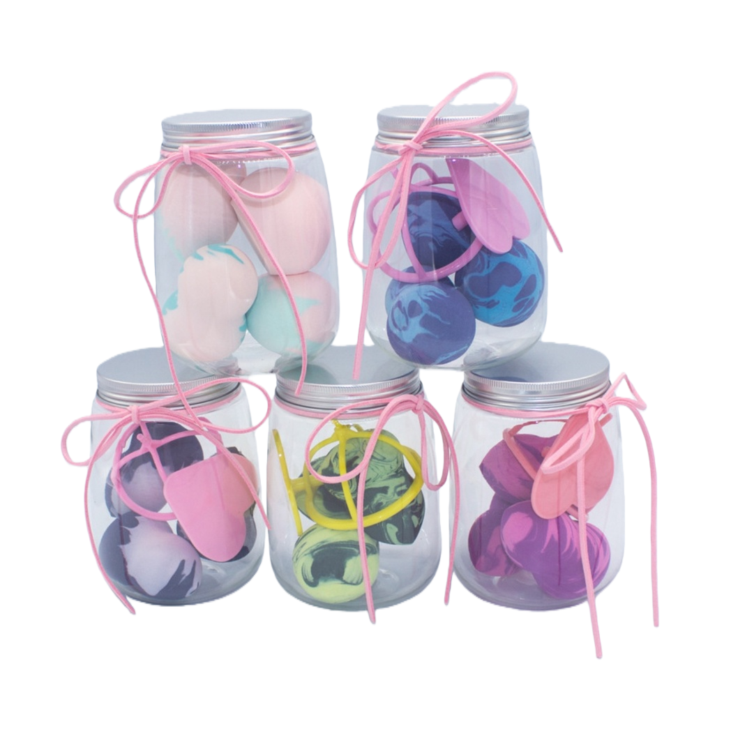 Colorful silicone rubber balls, glass jars, storage jars, creative decorative items Item Picture