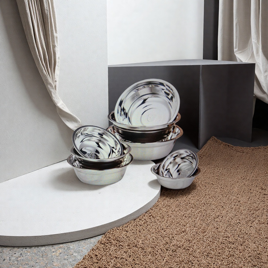 Stainless steel bowls, large-capacity household anti-rust and high-temperature resistant tableware, kitchenware Specification image