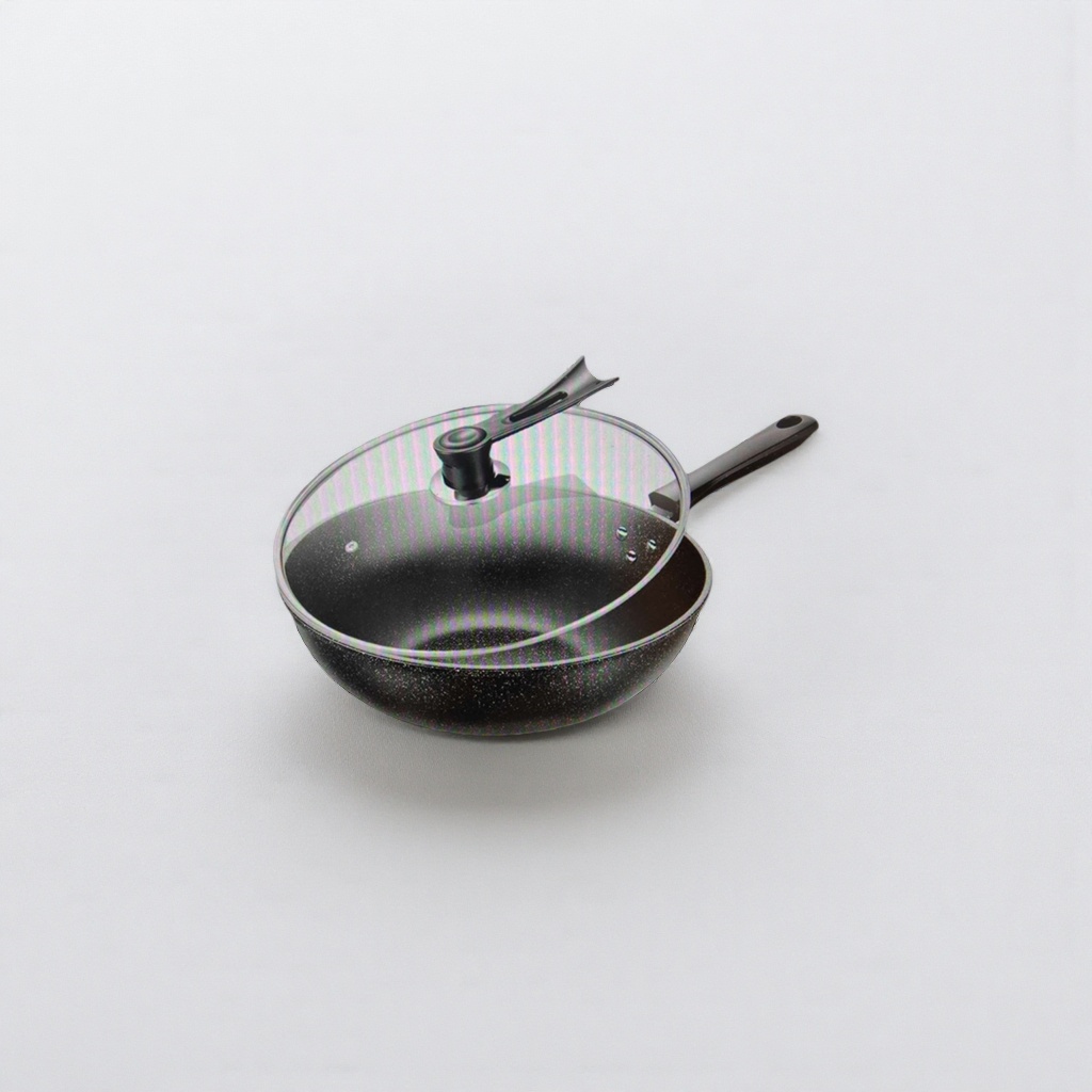 黑色不粘锅家用炒锅煎锅18cm20cm24cm28cm30cm
