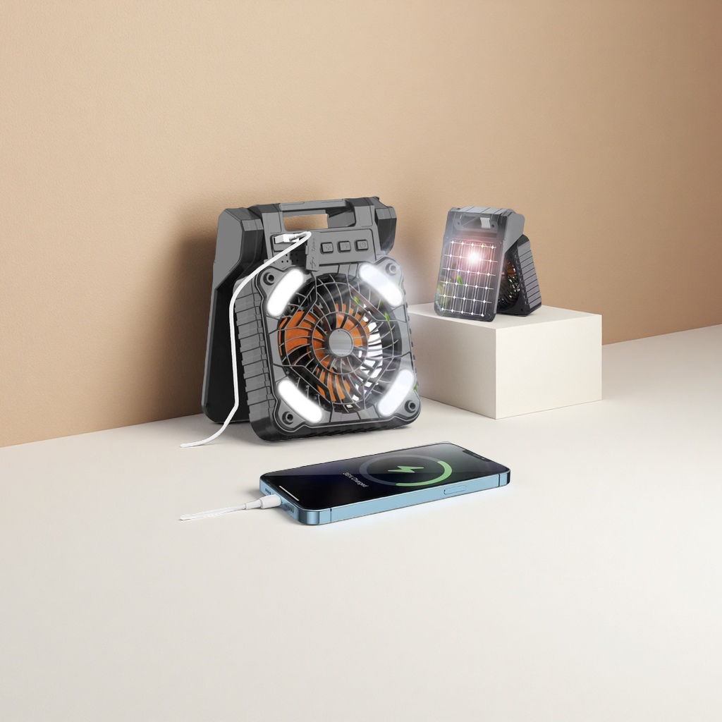 Cross-border exclusive outdoor fans, camping tents, usb fans, portable high wind power charging camping fans, and lighting