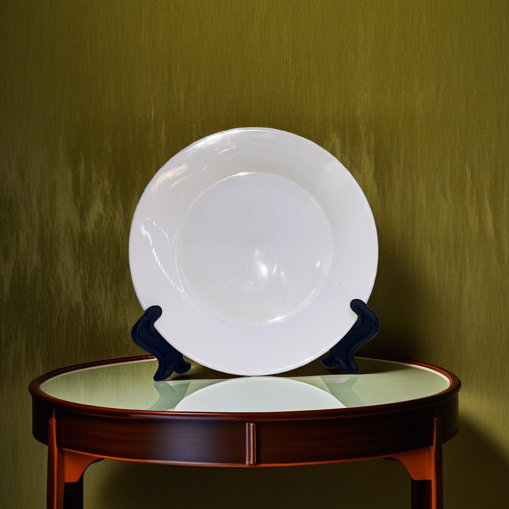 White plate, simple ceramic dinner plate, household rice plate, 8-inch white plate with heat transfer printing Specification image