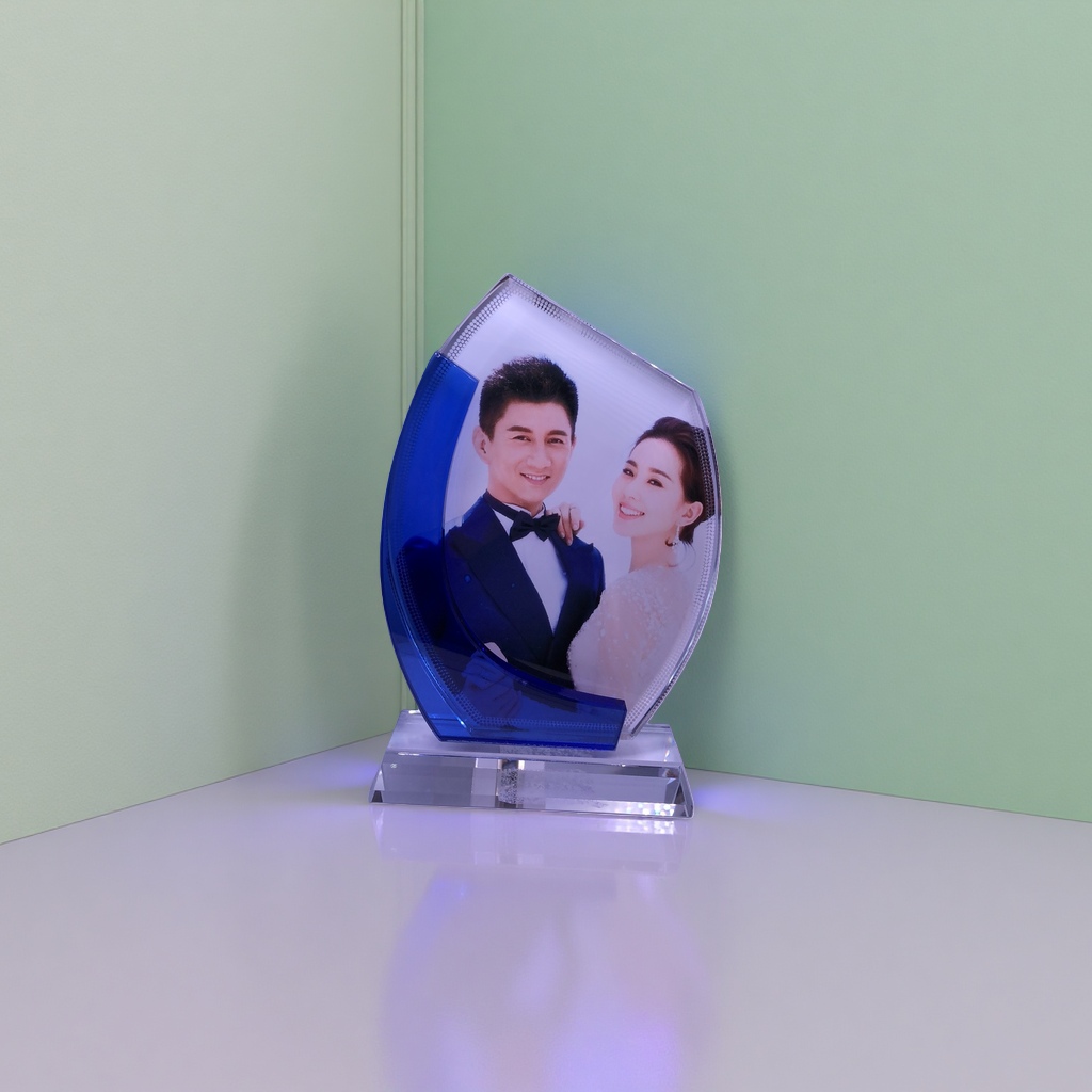 Heat transfer sublimation handicrafts can be printed with Blue Bay crystal glass products details Picture