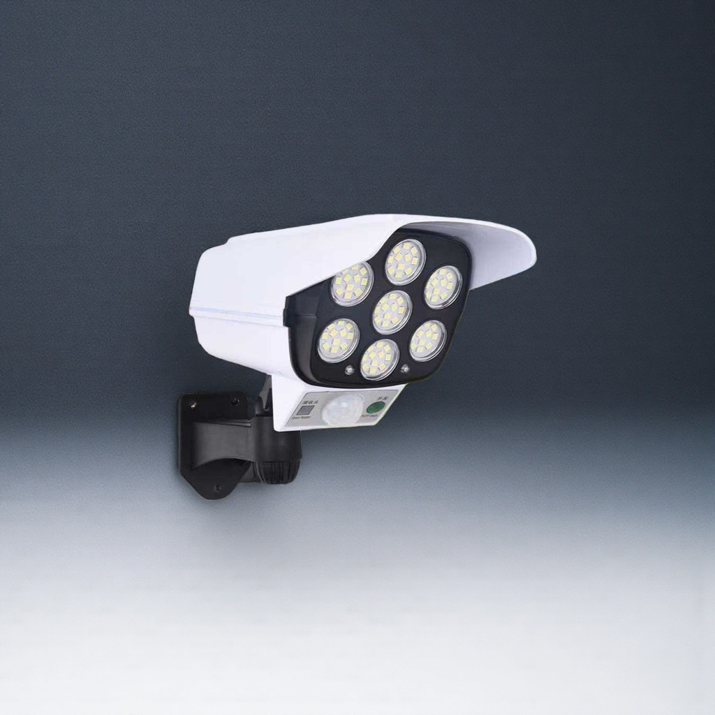 Solar-powered simulation monitoring intelligent light-controlled wall lamp, outdoor waterproof and dustproof night vision details Picture