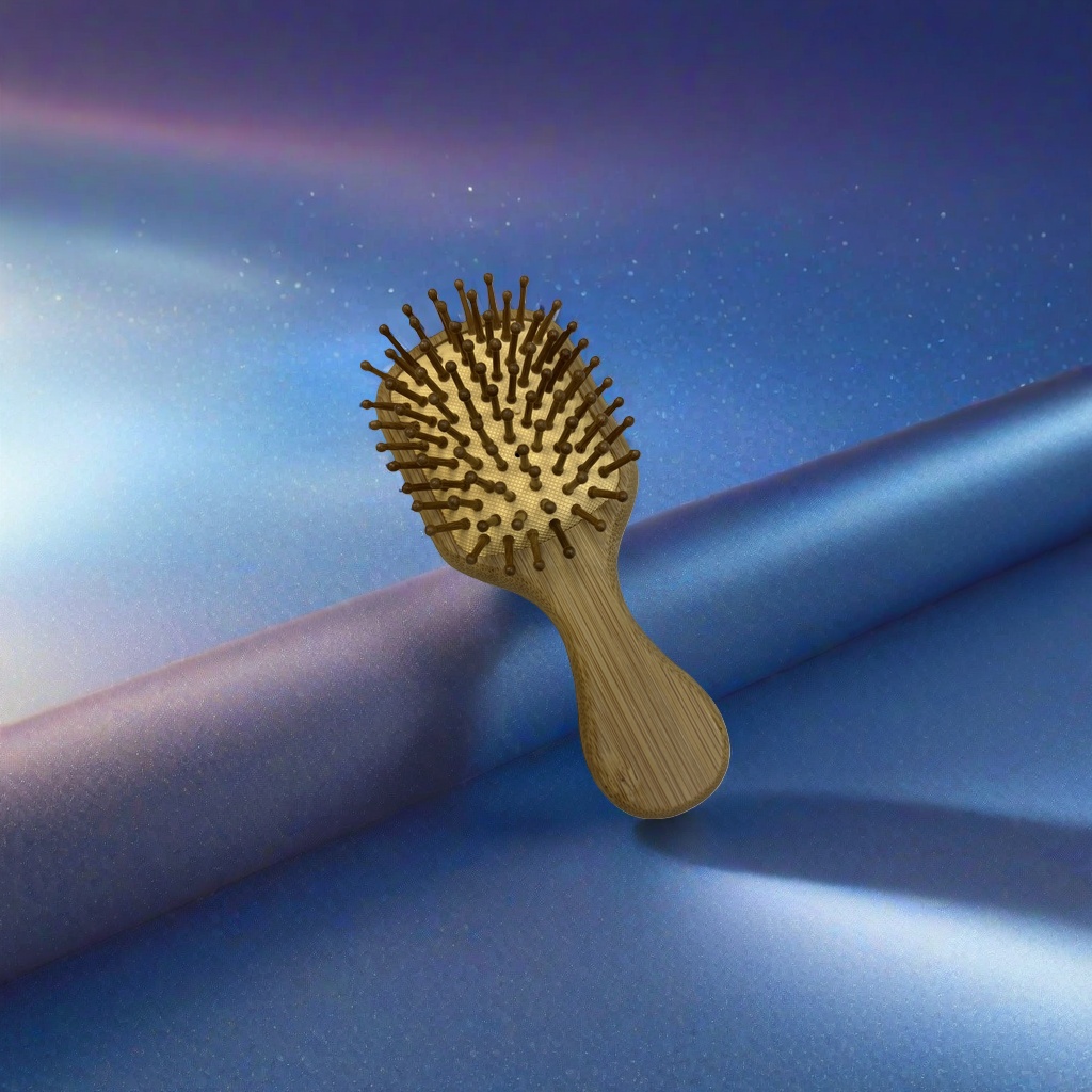 Natural material Nan bamboo air cushion massage comb, wooden comb, anti-static smooth comb, large-toothed comb details Picture