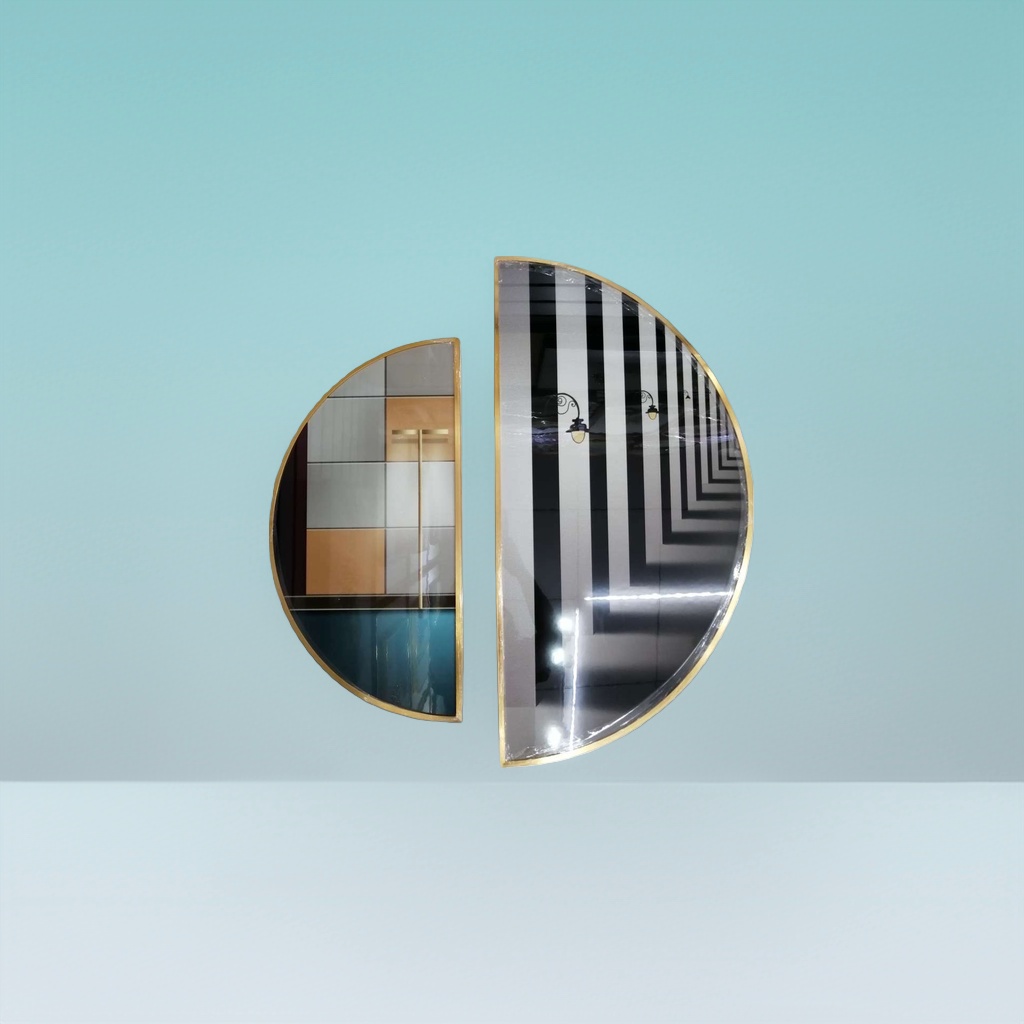Round decorative mirror, household wall-mounted round mirror, simple and modern mirror, suitable for living room and bedroom