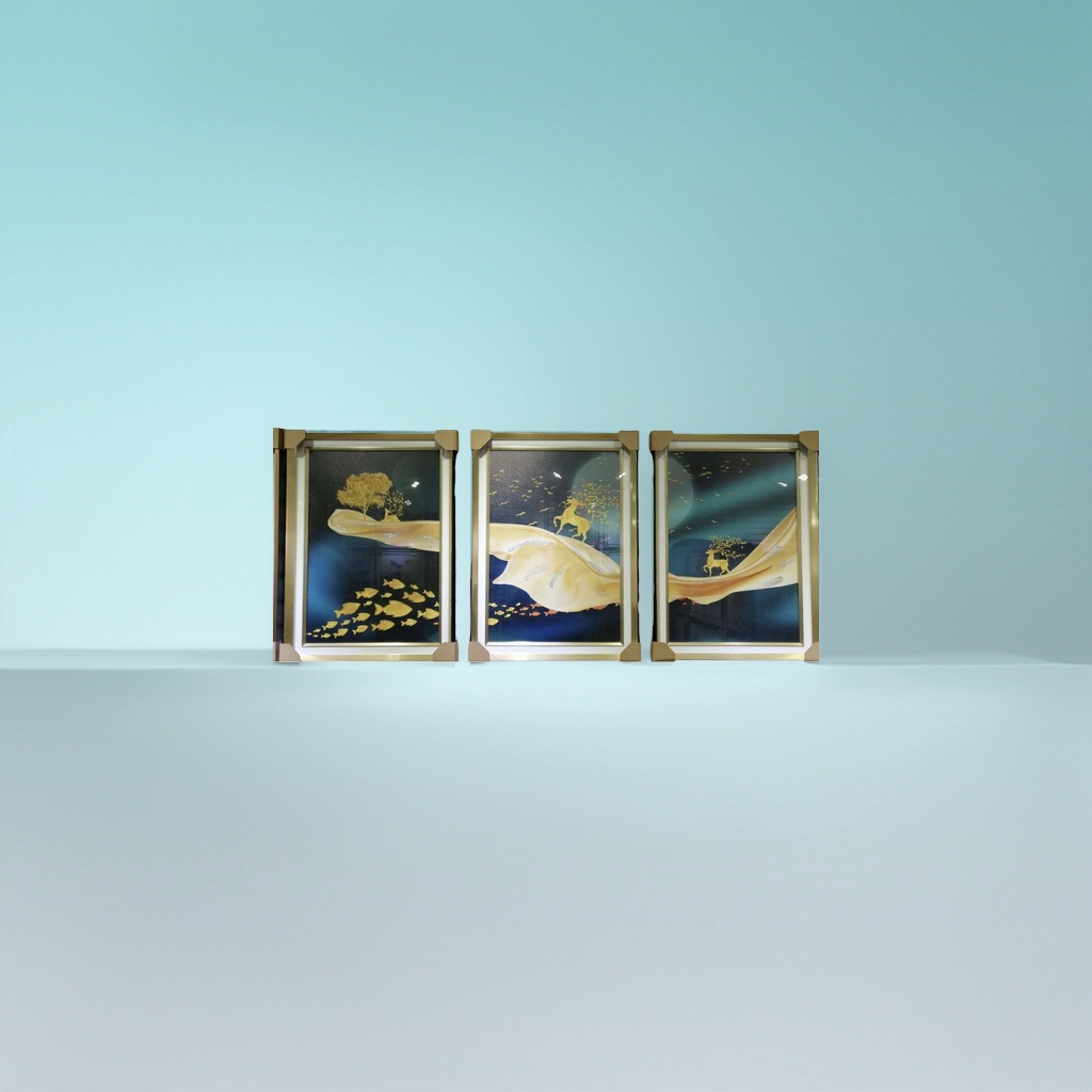 Artistic decorative paintings, three-panel screen paintings, living room decorative paintings, modern and simple hanging paintings, Chinese style