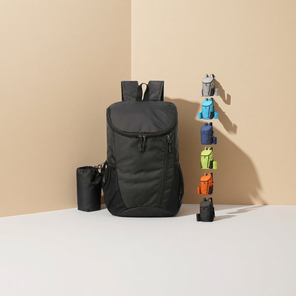 Black backpack with large capacity student commuting travel storage bag Specification image