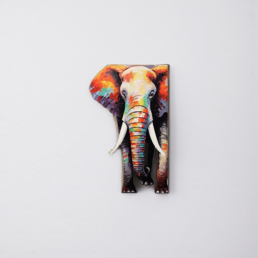Colorful abstract painting, elephant art decorative painting, living room and bedroom hanging painting, simple style details Picture
