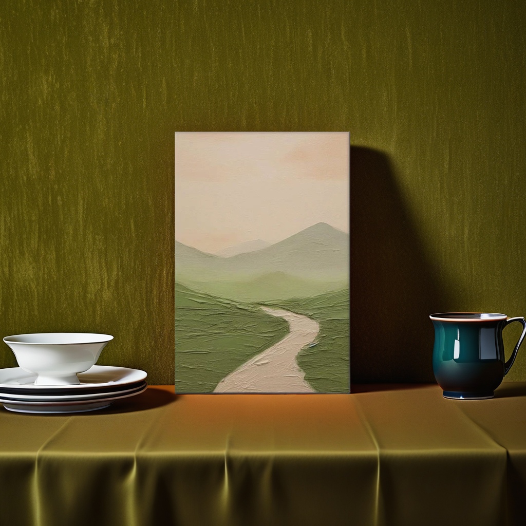 Landscape paintings, mountain and river freehand paintings, oil paintings, decorative paintings, interior wall art paintings Application Scenario