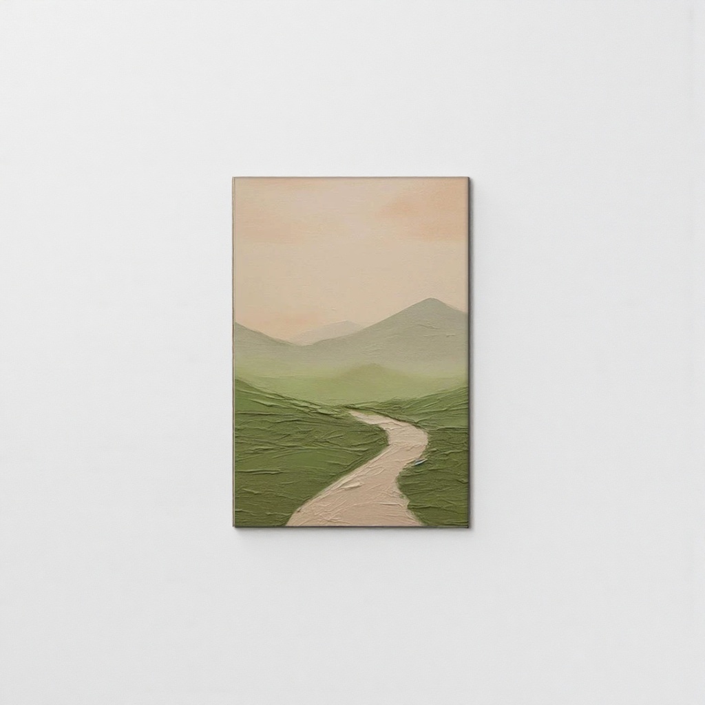 手绘油画厂家批发山水风景画 山脉河流写意画 油画装饰画 室内墙面艺术画