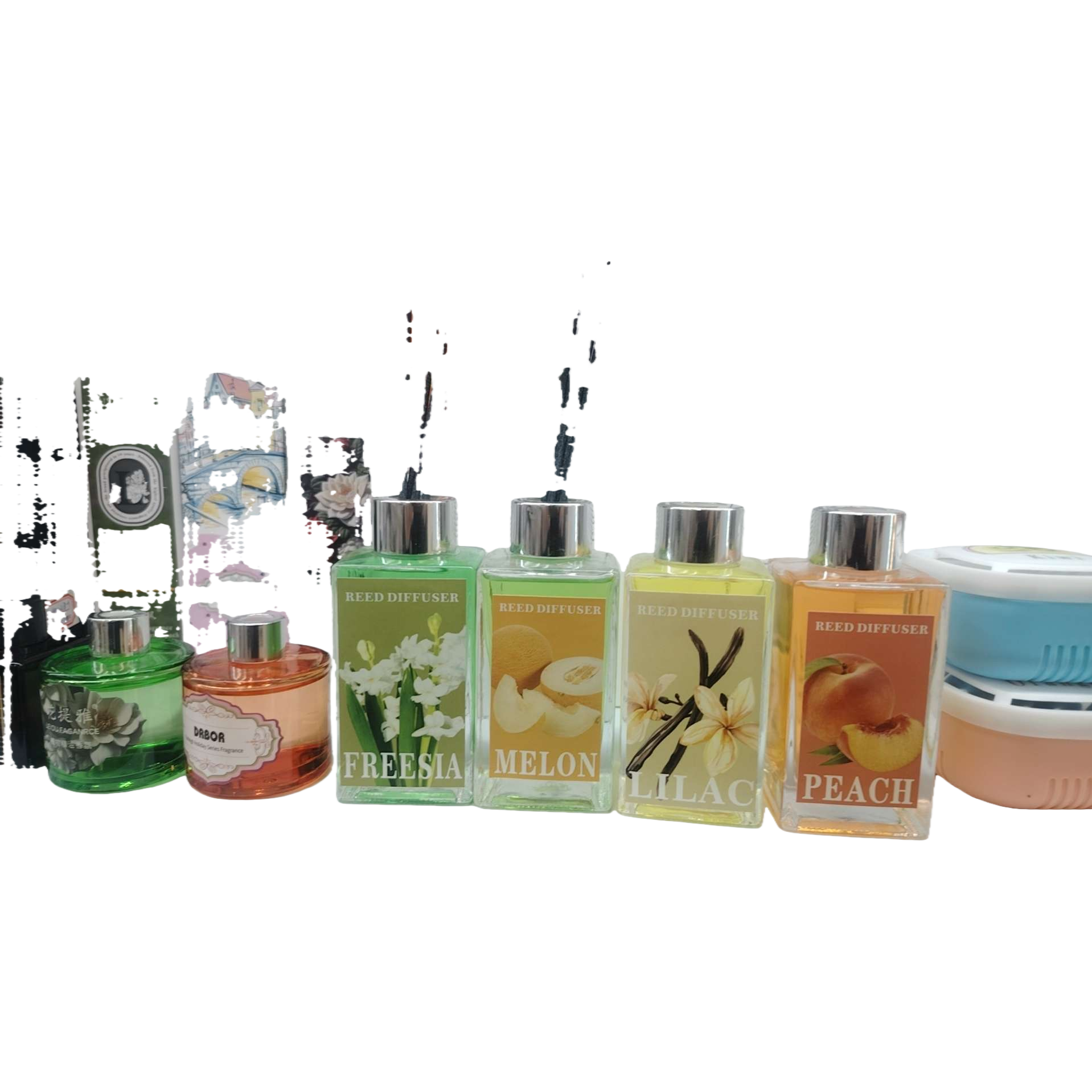 香薰扩散器天然精油扩香机木质款静音加湿白底实物图