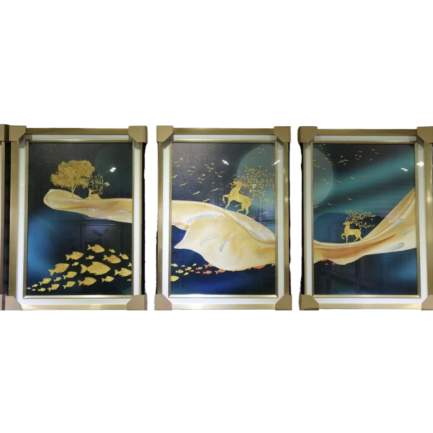لوحات فنية، لوحات ثلاثية من الستائر، لوحات صينية، لوحات حديثة Item Picture