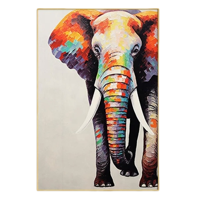 Colorful abstract painting, elephant art decorative painting, living room and bedroom hanging painting, simple style Item Picture