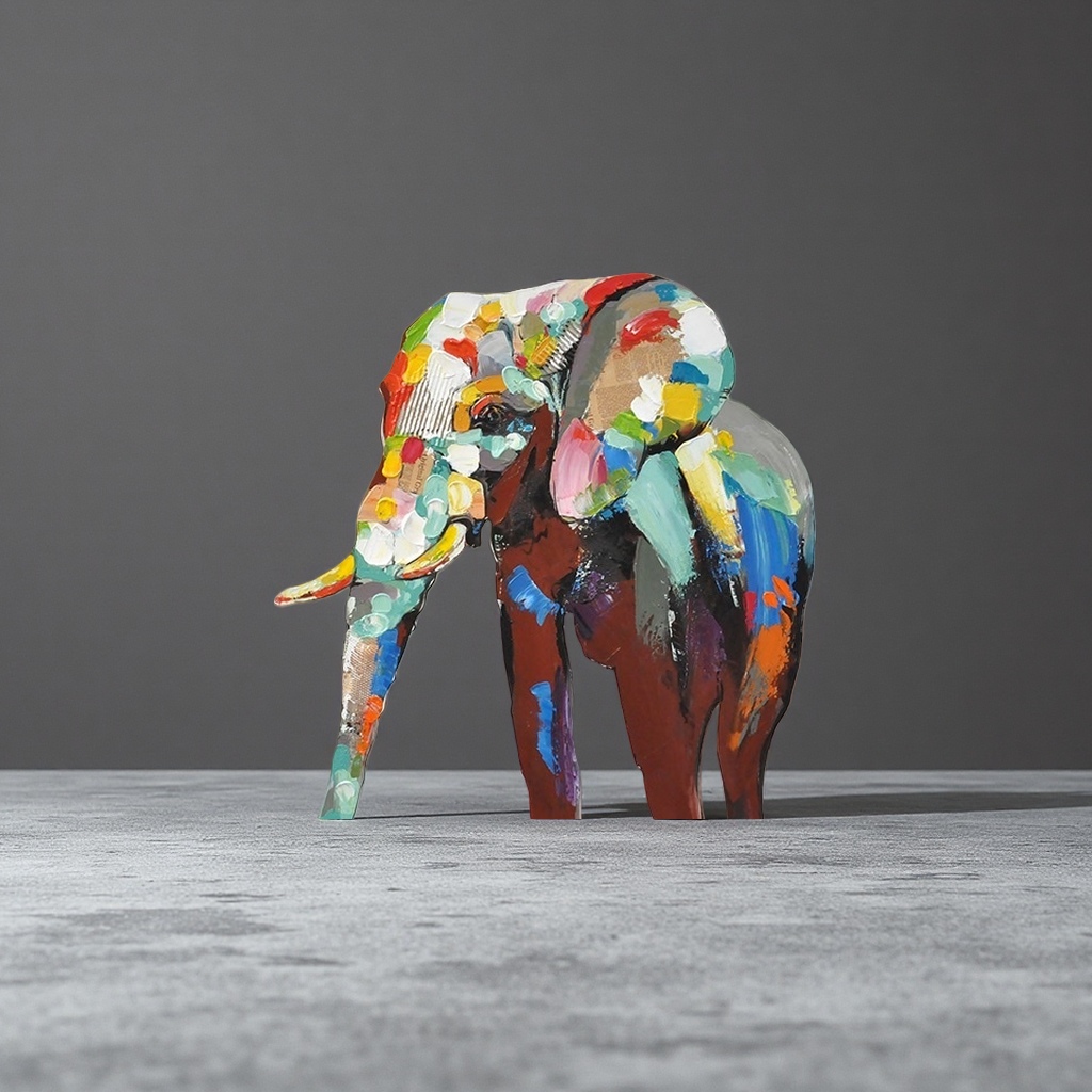 Colorful abstract paintings, elephant decorative paintings, living room art paintings, wall hangings, simple style Specification image