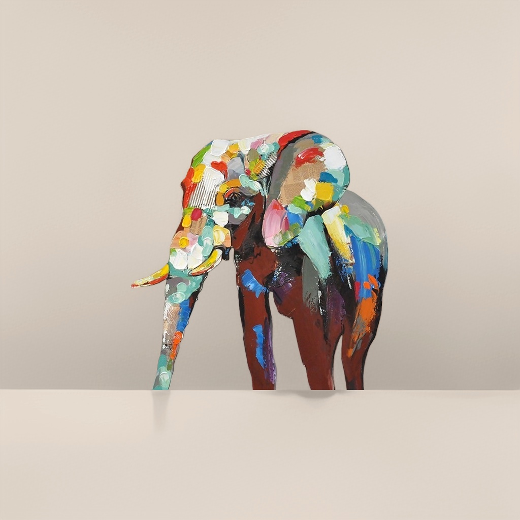 Colorful abstract paintings, elephant decorative paintings, living room art paintings, wall hangings, simple style Item Picture