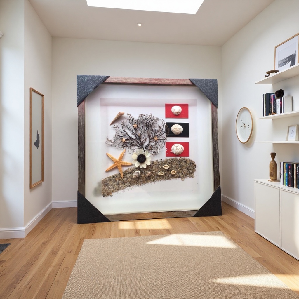Ocean-themed decorative paintings, modern and simple living room and bedroom wall paintings, decorative art paintings, interior decoration materials Application Scenario