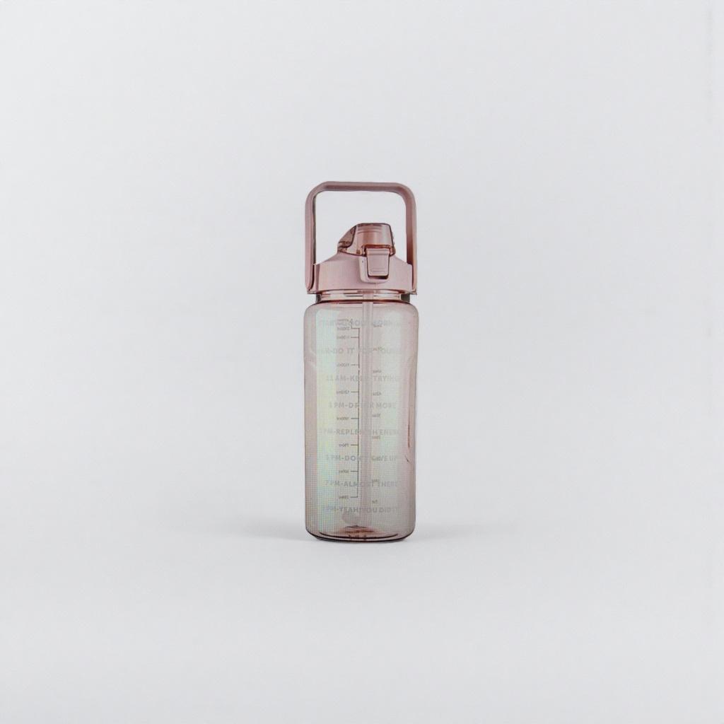 A pink water bottle with a 1.5L large-capacity portable water bottle for outdoor sports replenishment