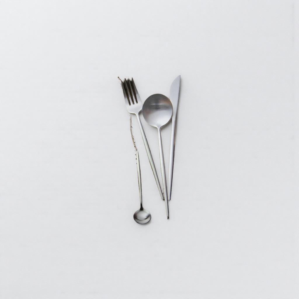 Three-piece stainless steel tableware set for home use, including knife, fork and spoon combination