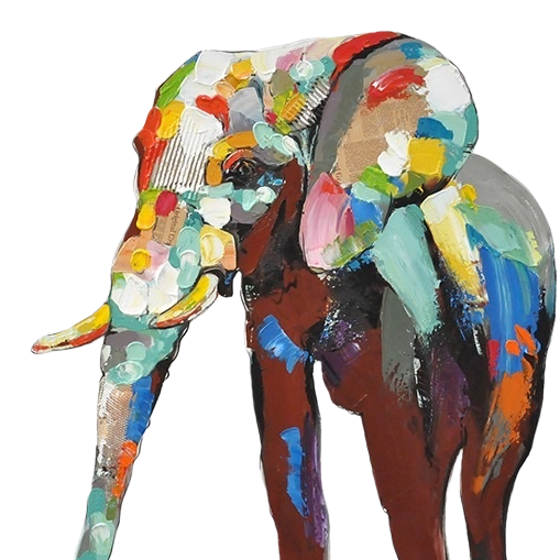 Colorful abstract paintings, elephant decorative paintings, living room art paintings, wall hangings, simple style Application Scenario