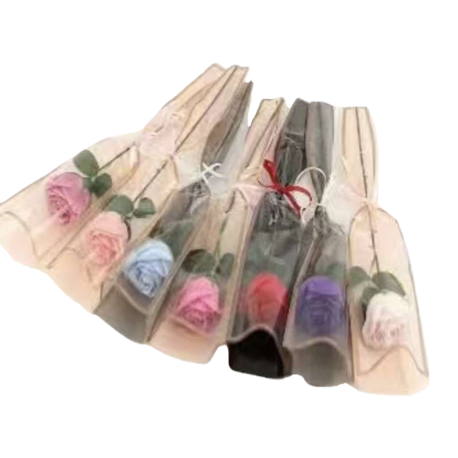 أزهار الصابون، أكياس هدايا الشفاف، هدايا رومانسية لصديقتها في عيد ميلادها Item Picture