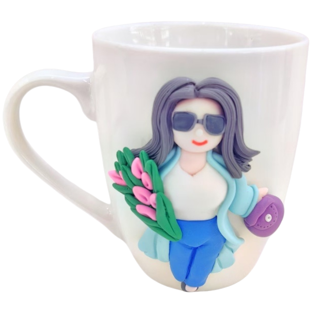 Soft ceramic cups, DIY character pattern creative mugs, daily coffee cups, household gifts details Picture