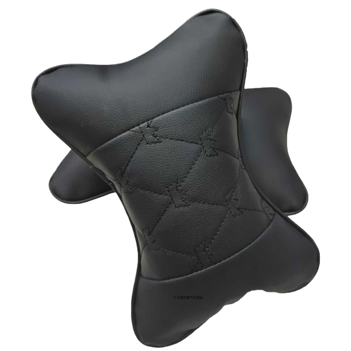 Black leather car headrest, breathable, comfortable, pressure-relieving and neck-protecting driving seat accessories Item Picture