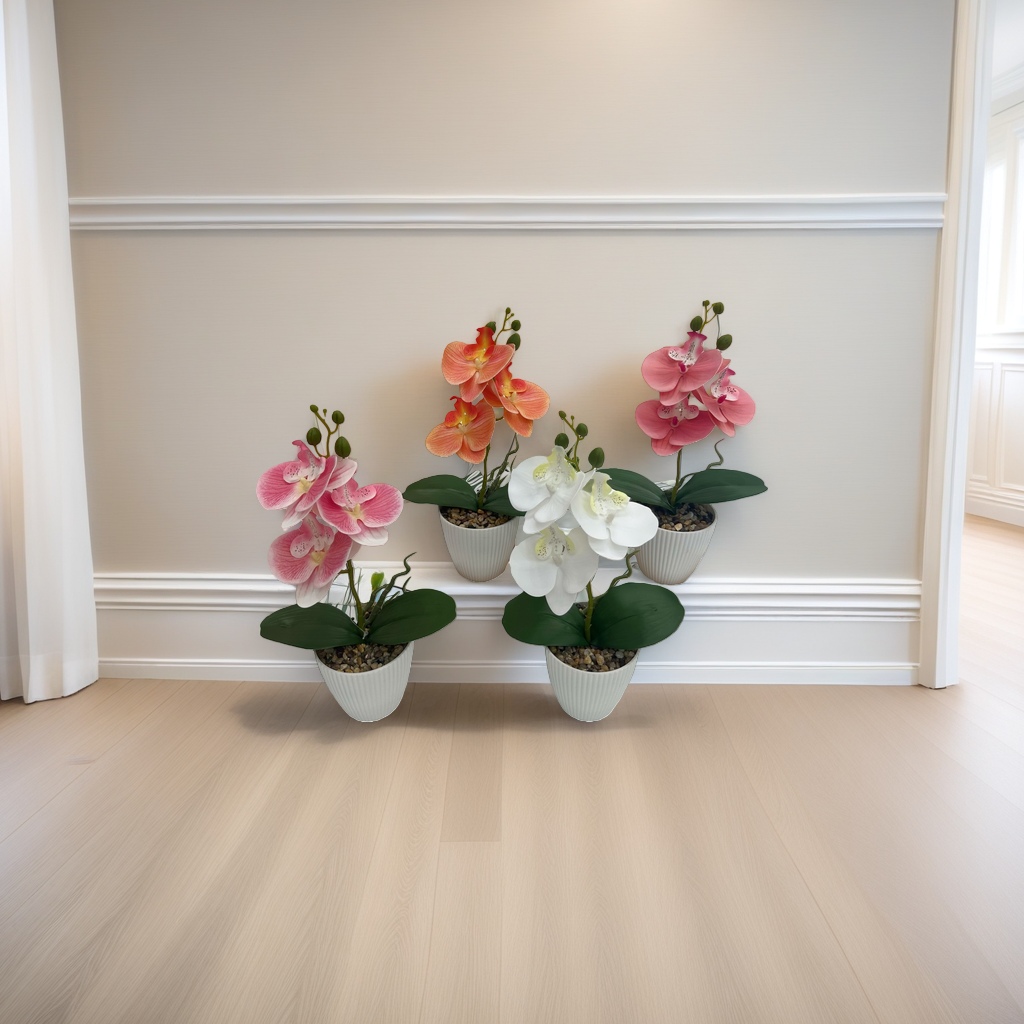 Artificial orchid potted plants for indoor decoration, artificial flowers and green plant ornaments, beautification of living rooms, bedrooms and balconies Application Scenario